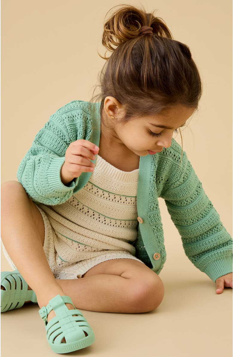 MORI Stripe Knit Playsuit, Alternate, color, Gardenia Stripe