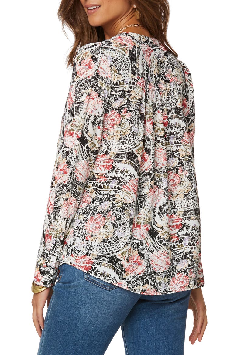 Smock Detail Long Sleeve Top, Alternate, color, HAYWARD PAISLEY
