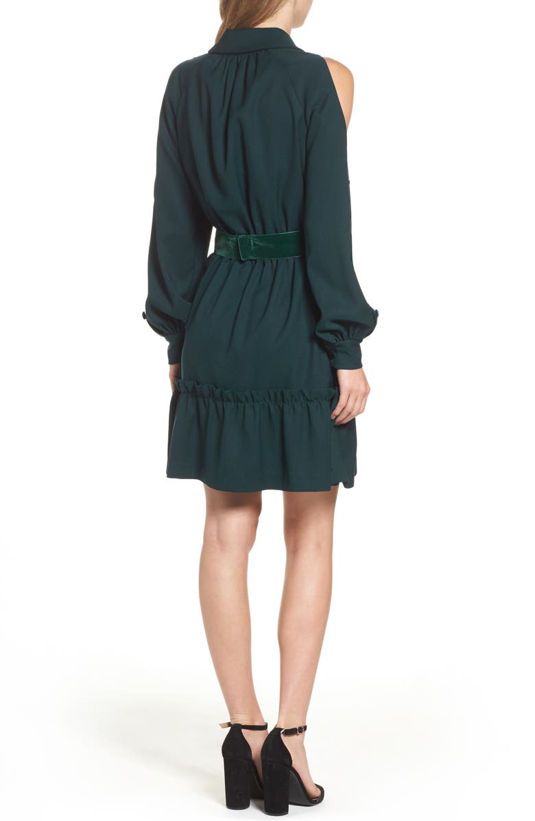Eliza J Cold Shoulder Shirtdress, Alternate, color, 