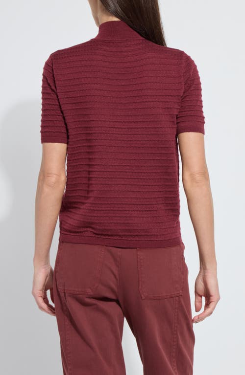 Lyssé Lysse Lottie Mock Neck Short Sleeve Sweater In Red