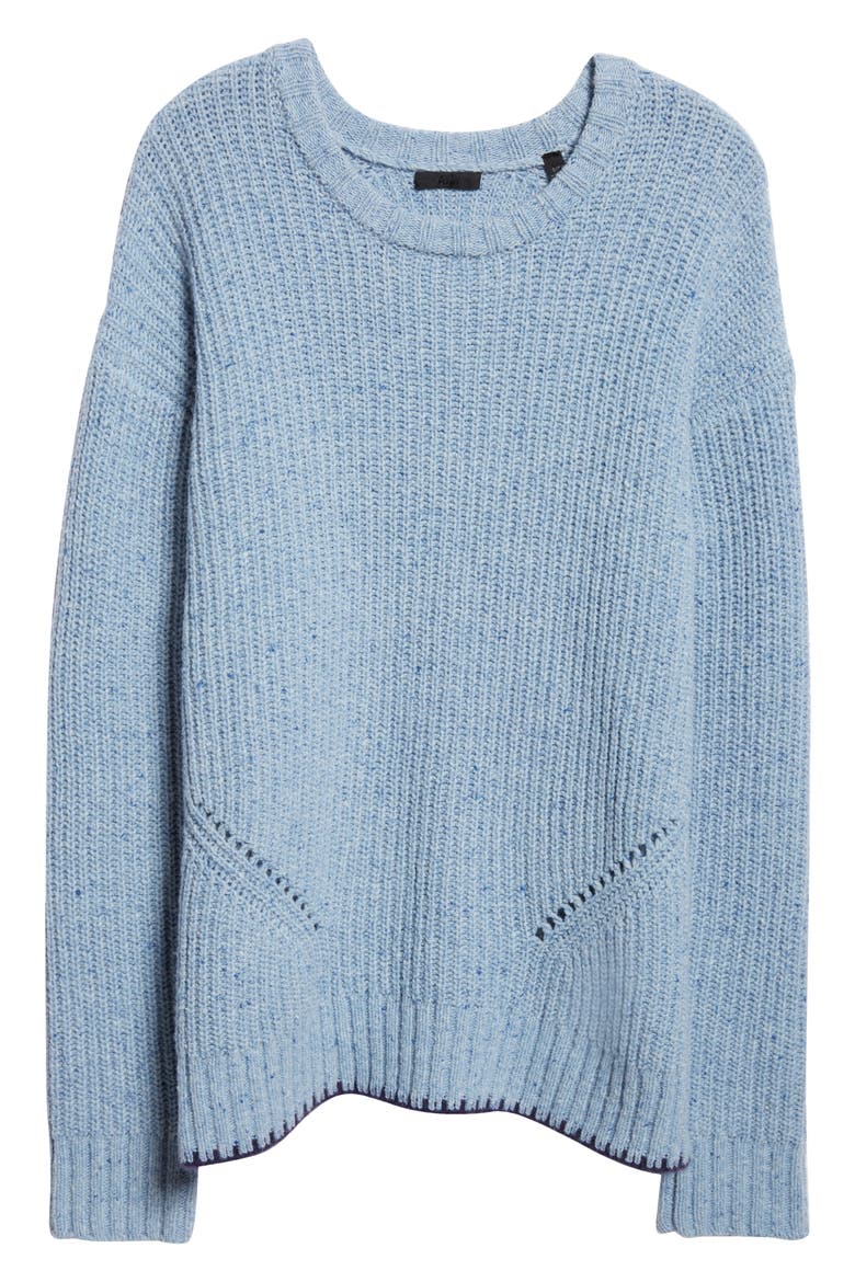 Heather Merino Wool Blend Sweater, Alternate, color, HEATHER DENIM BLUE