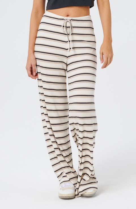 Topanga Canyon Rib Stripe Wide Leg Pants