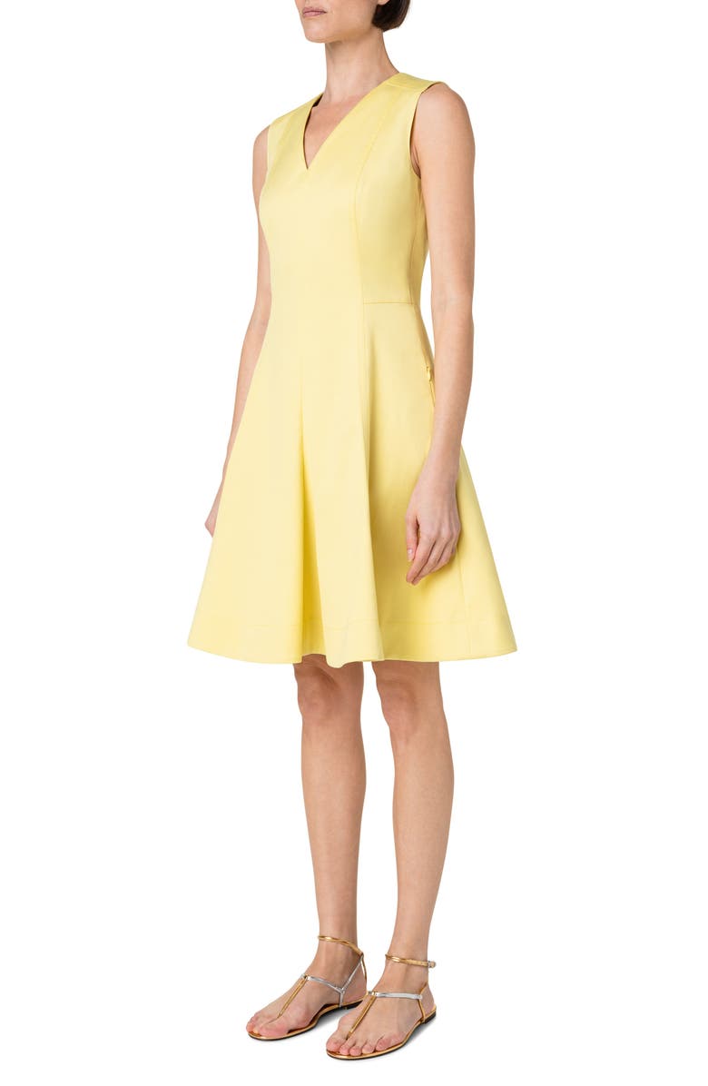 Akris punto Sleeveless Stretch Cotton Fit & Flare Dress, Alternate, color, 