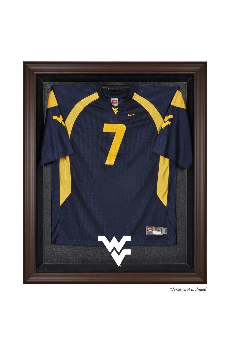 FANATICS AUTHENTIC West Virginia Mountaineers Brown Framed Logo Jersey Display Case, Main, color, 