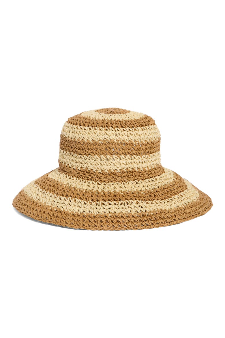Stripe Sun Hat, Main, color, NATURAL
