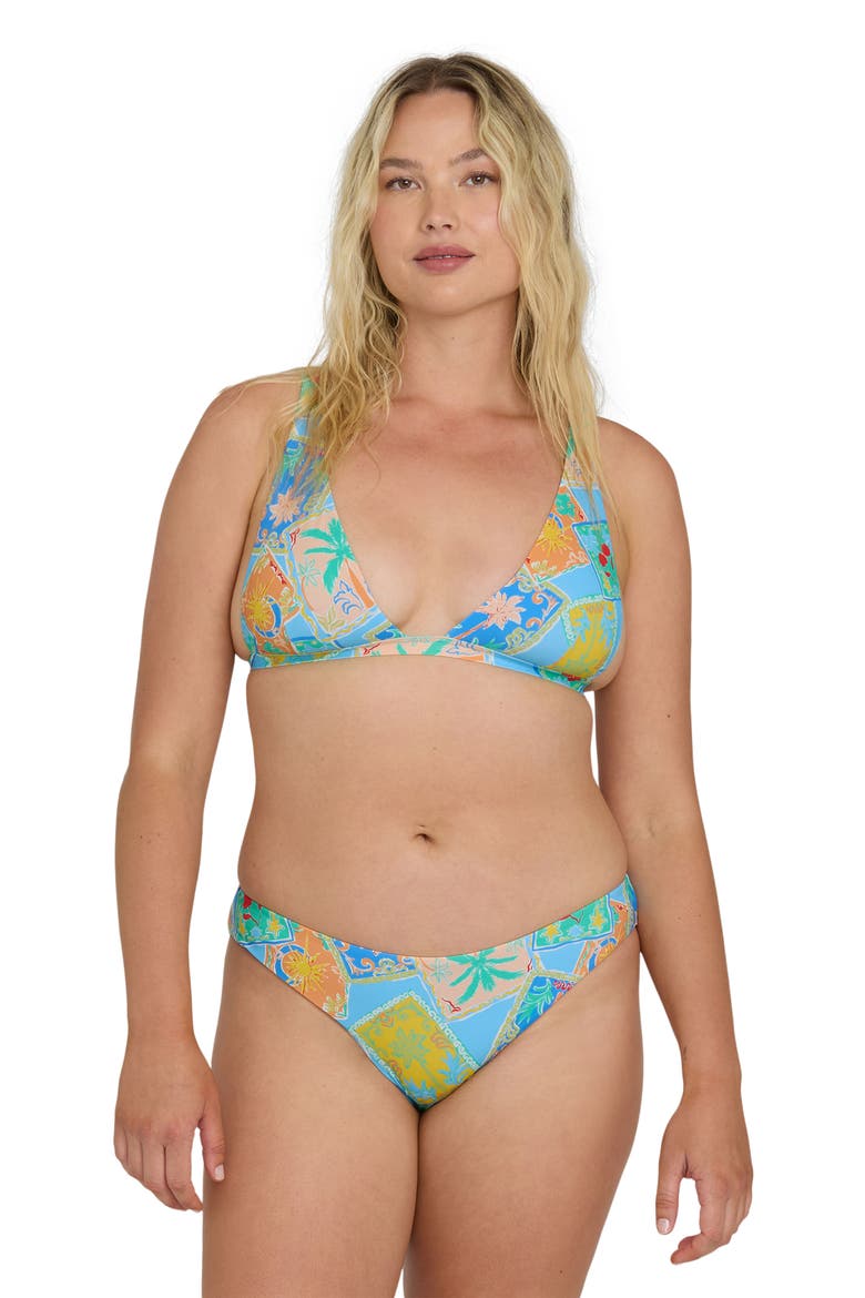 Coastal Cruise Sunni Plunge Bikini Top, Alternate, color, DREAM BLUE