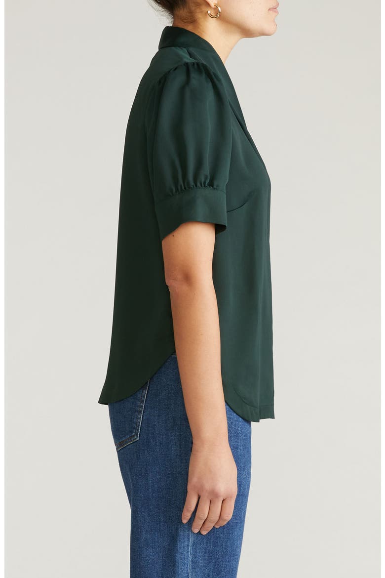 Beatrice Pebble Georgette Top, Alternate, color, SCARAB GREEN