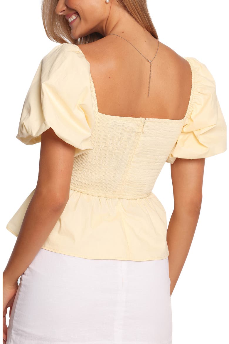 Clo Puff Sleeve Cotton Top, Alternate, color, BUTTER YELLOW