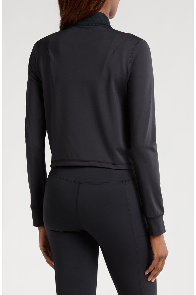 Moveknit Full Zip Crop Jacket, Alternate, color, HEATHER BLACK