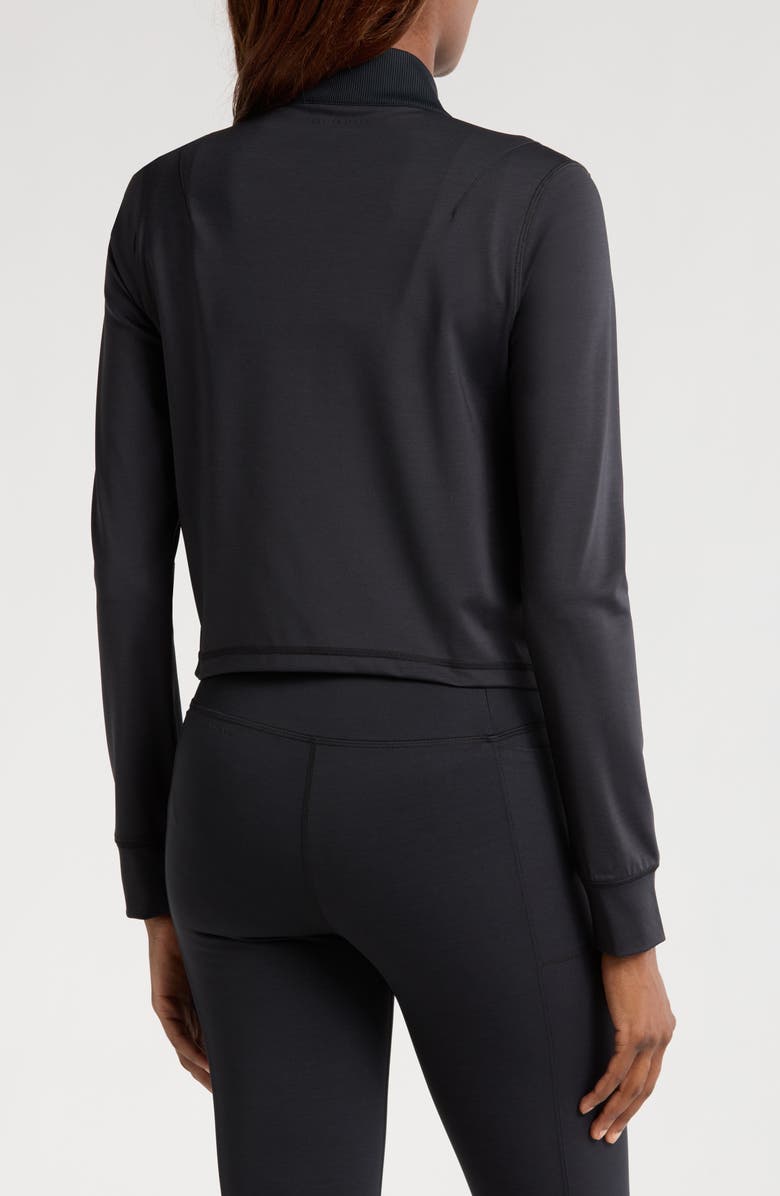 TravisMathew Moveknit Full Zip Crop Jacket, Alternate, color, Heather Black