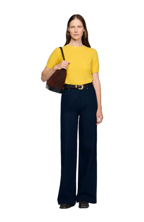 Sandro Short-sleeve Sweater In Yellow