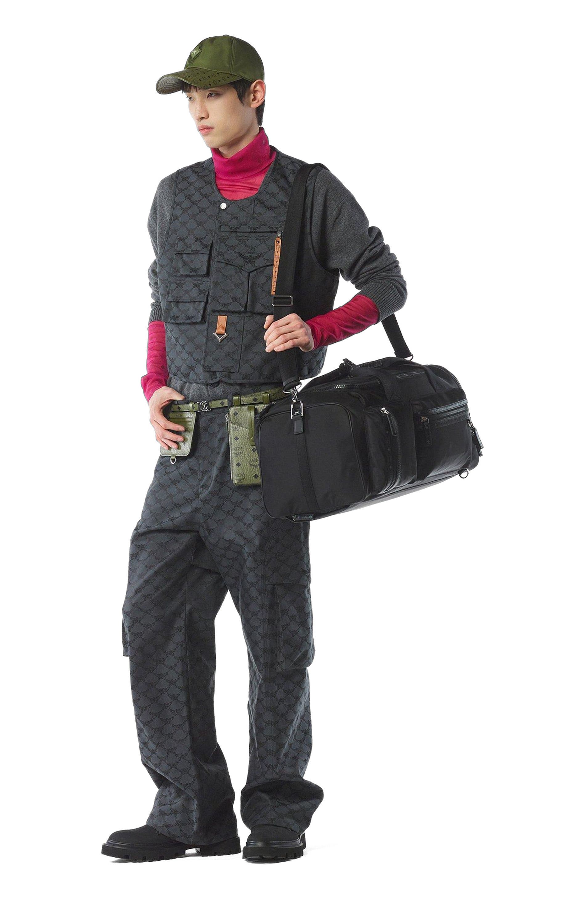 MCM Ottomar Weekender Backpack in ECONYL<sup>®</sup> and Leather, Alternate, color, 