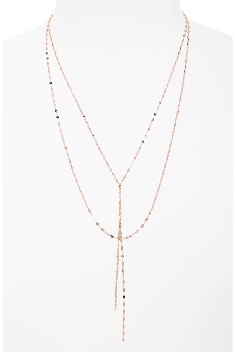 Blake 14K Gold Lariat Necklace, Main, color, ROSE GOLD
