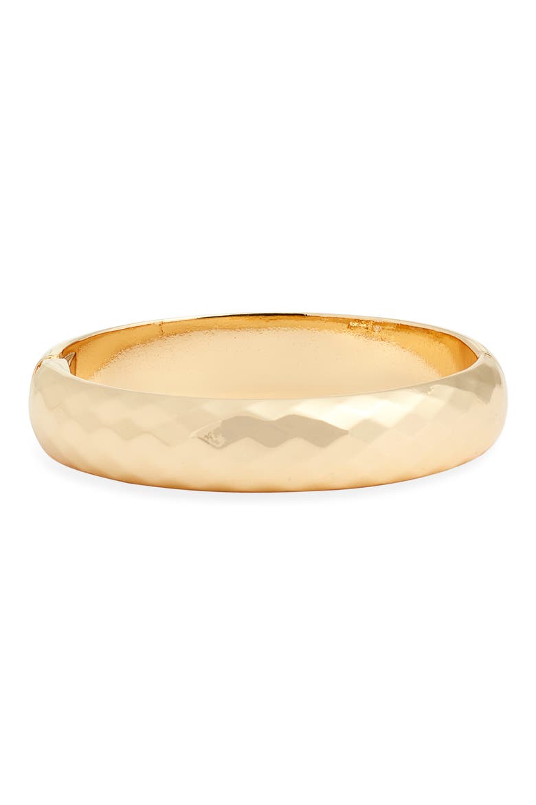 Hammered Hinge Bangle, Main, color, GOLD