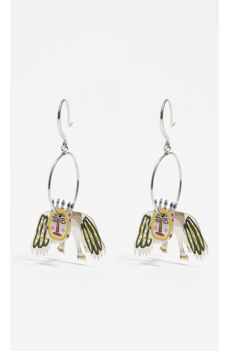 Bimba y Lola Masks Hoop Earrings, Main, color, Dark Silver