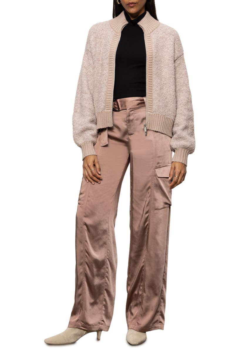 Sanctuary Bouclé Knit Bomber Jacket, Alternate, color, 