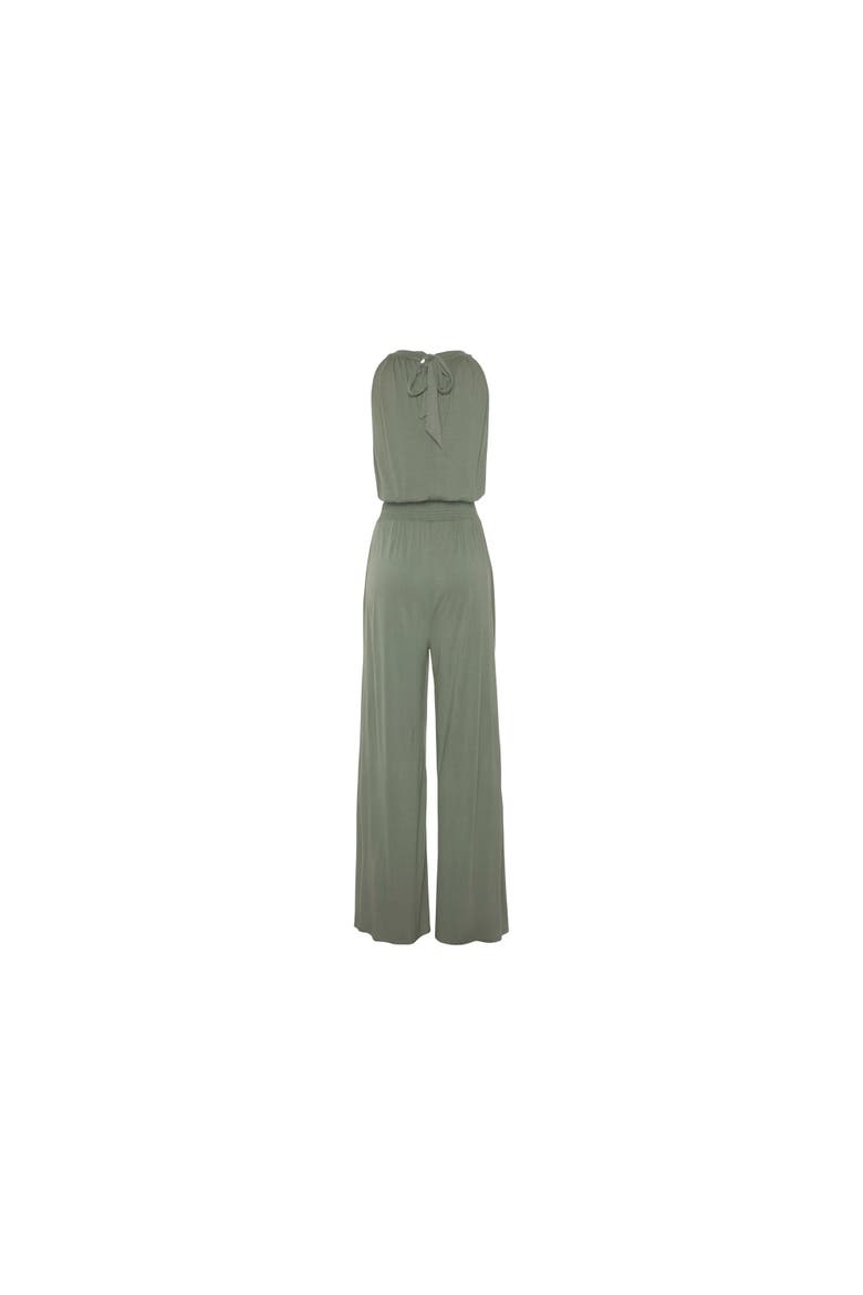 Halter Neck Jumpsuit, Alternate, color, Khaki