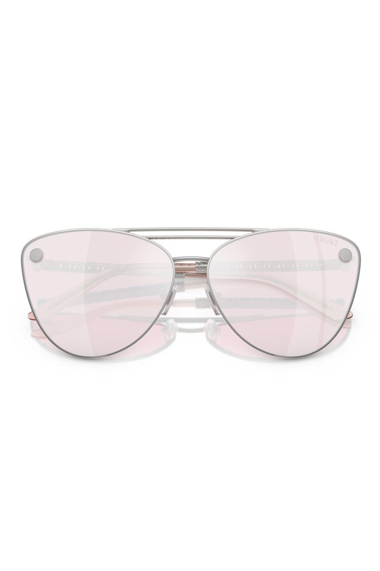 64mm Oversize Cat Eye Sunglasses, Alternate, color, SILVER/ PINK