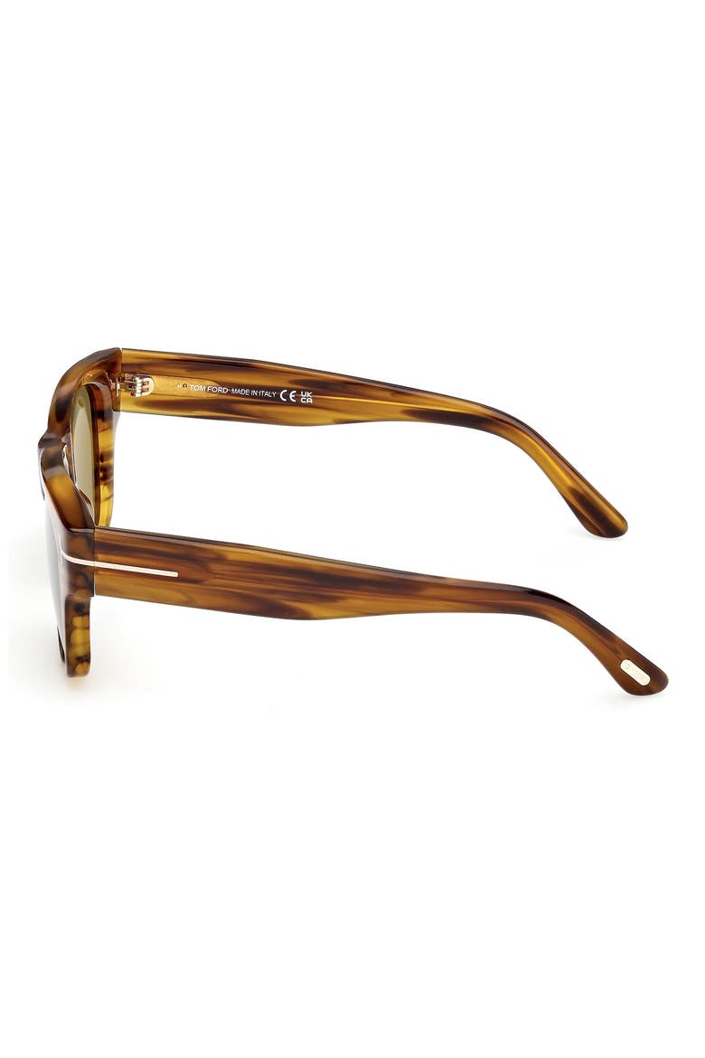 53mm Square Sunglasses, Alternate, color, STRIPED BROWN HONEY / GREEN