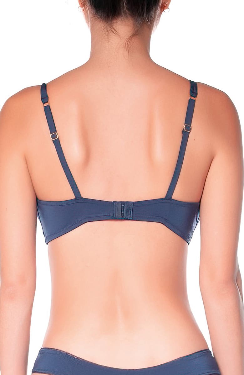 Huit Forever Skin Triangle Bralette, Alternate, color, Navy