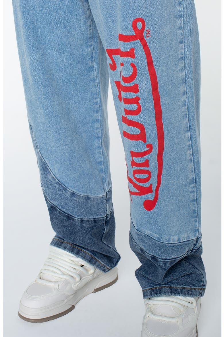 Swirl Straight Denim Pants, Alternate, color, Listener Wash