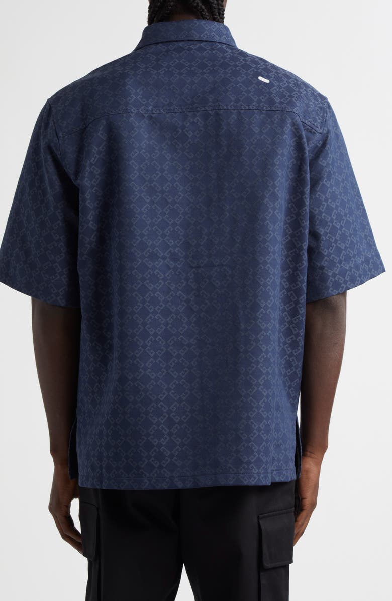 Givenchy Monogram 72 Jacquard Denim Button-Up Shirt, Alternate, color, Grey/ Blue