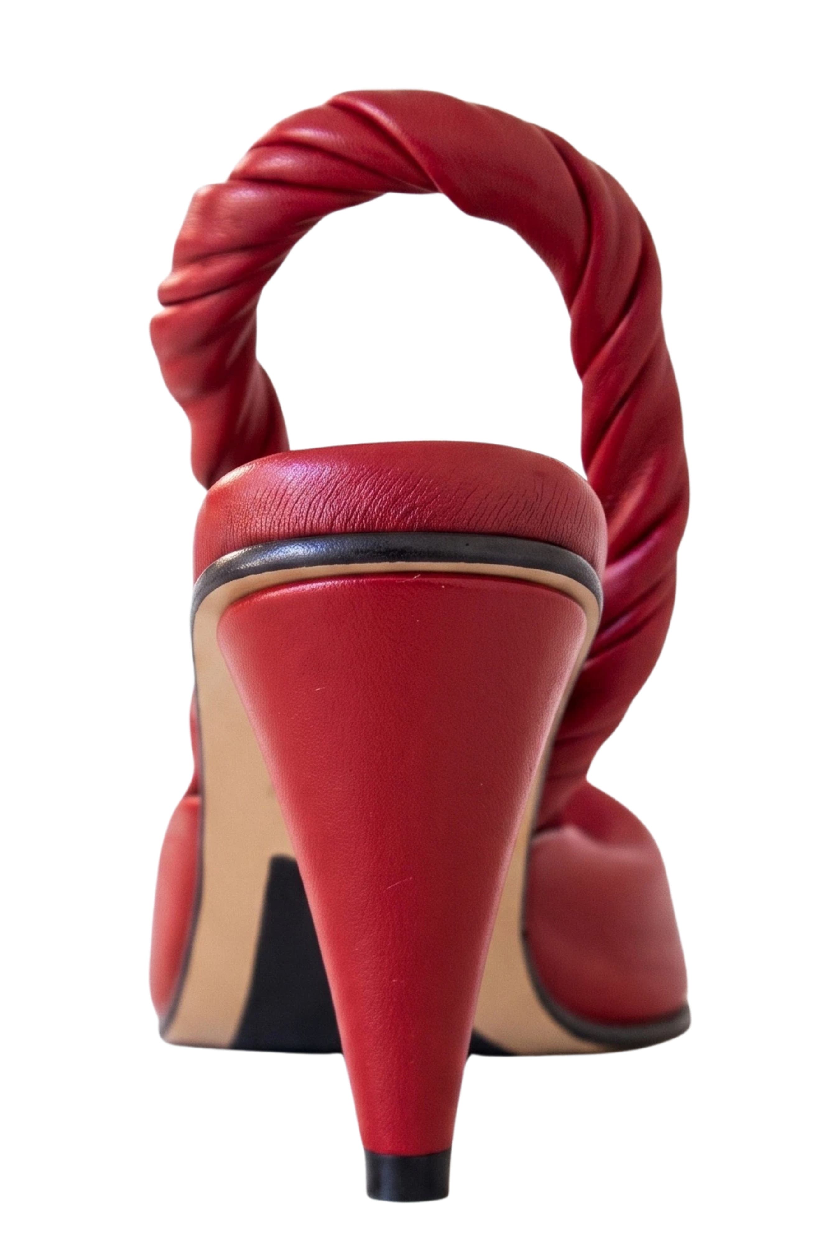 Orla Twisted Strap Slingback Cone Heel Merlot, Alternate, color, Merlot