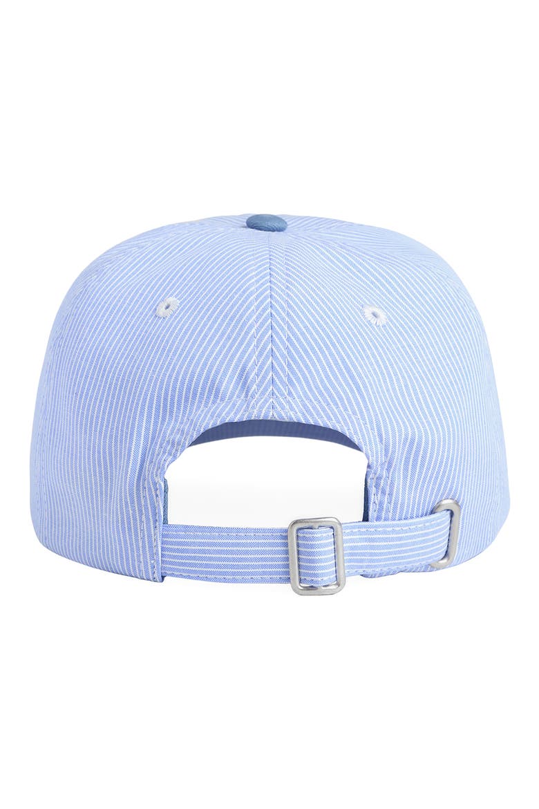 Stripe Logo Cotton Baseball Cap, Alternate, color, BLUE/ WHITE STRIPE