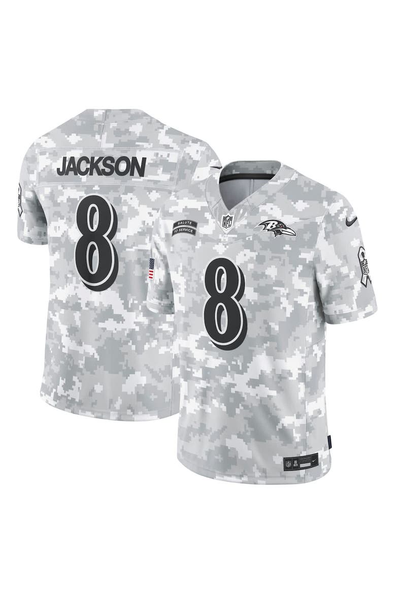 Men's Nike Lamar Jackson Arctic Camo Baltimore Ravens 2024 Salute to Service Limited Jersey, Alternate, color, Arctic Camo