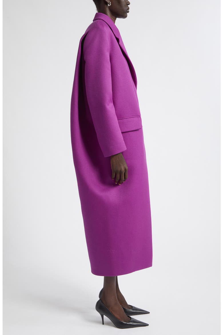 Wool Gabardine Long Sack Coat, Alternate, color, 5100 DARK PURPLE