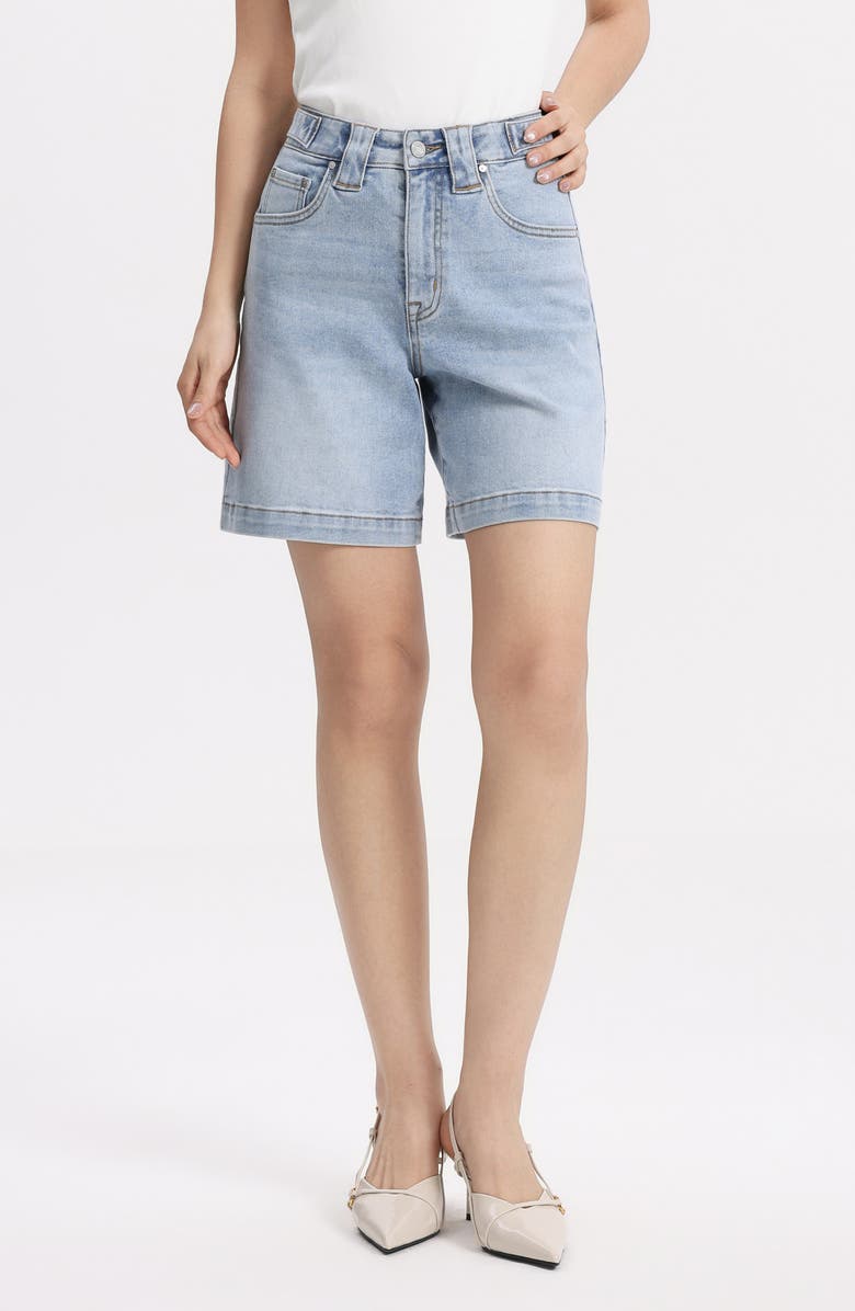 Bayeas High Waist Mid Thigh Denim Shorts, Alternate, color,