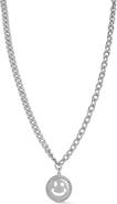 SPHERA MILANO Cubic Zirconia Smiley Face Pendant Necklace