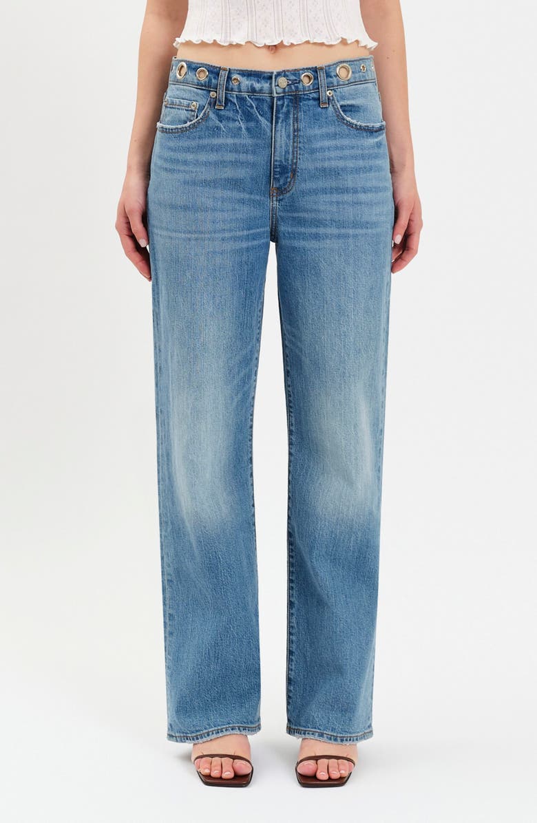 DAZE 1999 Ripped High Waist Straight Leg Jeans, Main, color, No Rules
