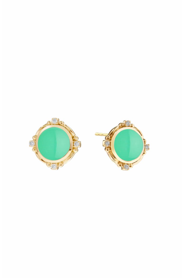 Axia Studs, Main, color, Chrysoprase