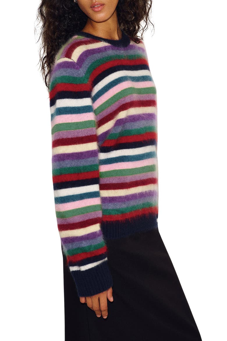 x Alexa Chung Hug Cashmere Sweater, Alternate, color, MULTI STRIPE