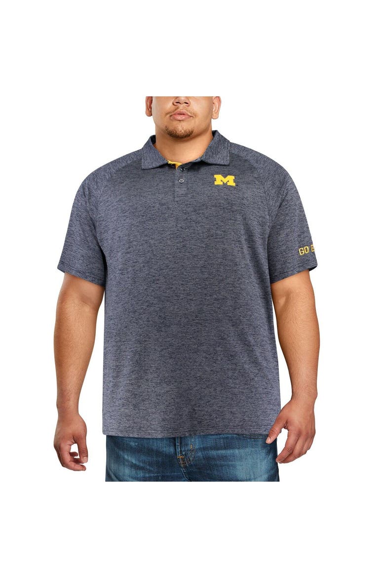 Men's Colosseum Navy Michigan Wolverines Big & Tall Down Swing Polo, Alternate, color, Navy