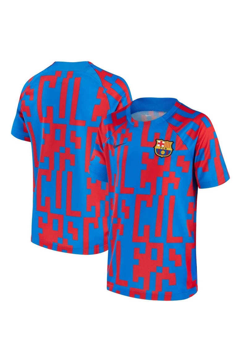 Men's Nike Blue Barcelona 2022/23 Pre-Match Top, Main, color, Blue