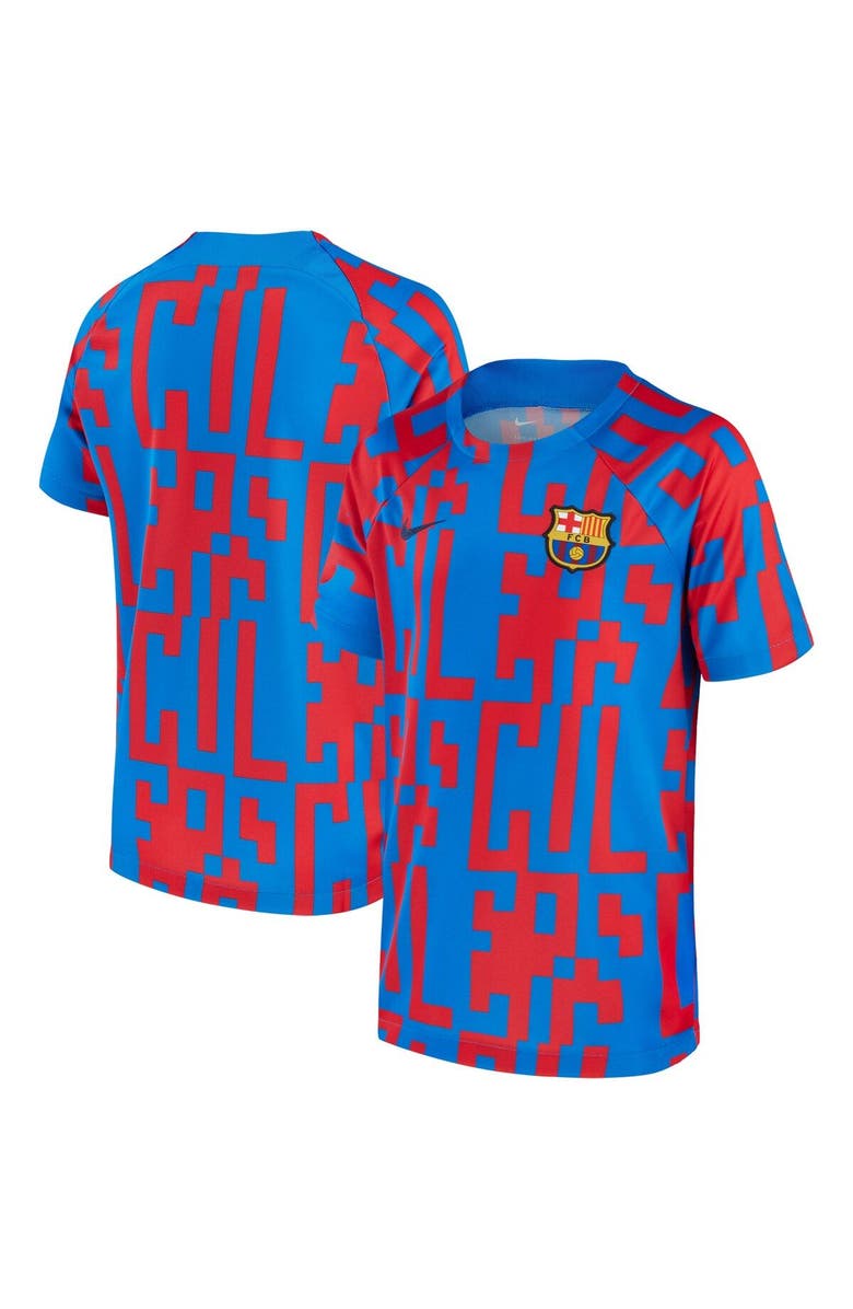 Nike Men's Nike Blue Barcelona 2022/23 Pre-Match Top, Main, color, Blue