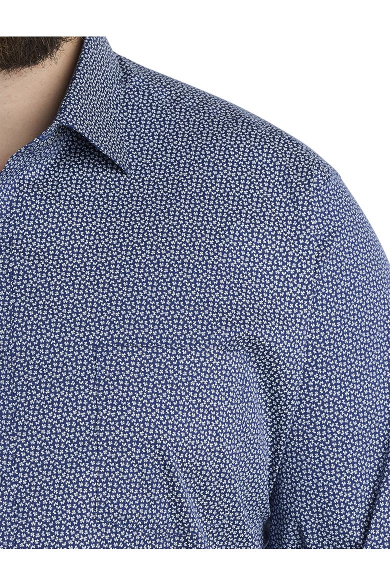 Big & Tall Abstract Patterned Performance Dress Shirt, Alternate, color, NAVY