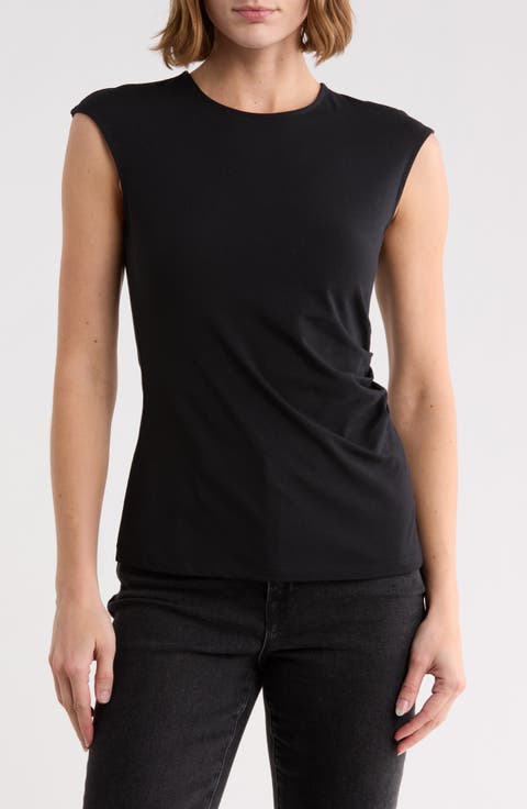 Cap Sleeve Pleated Top