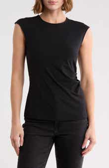 Cap Sleeve Pleated Top