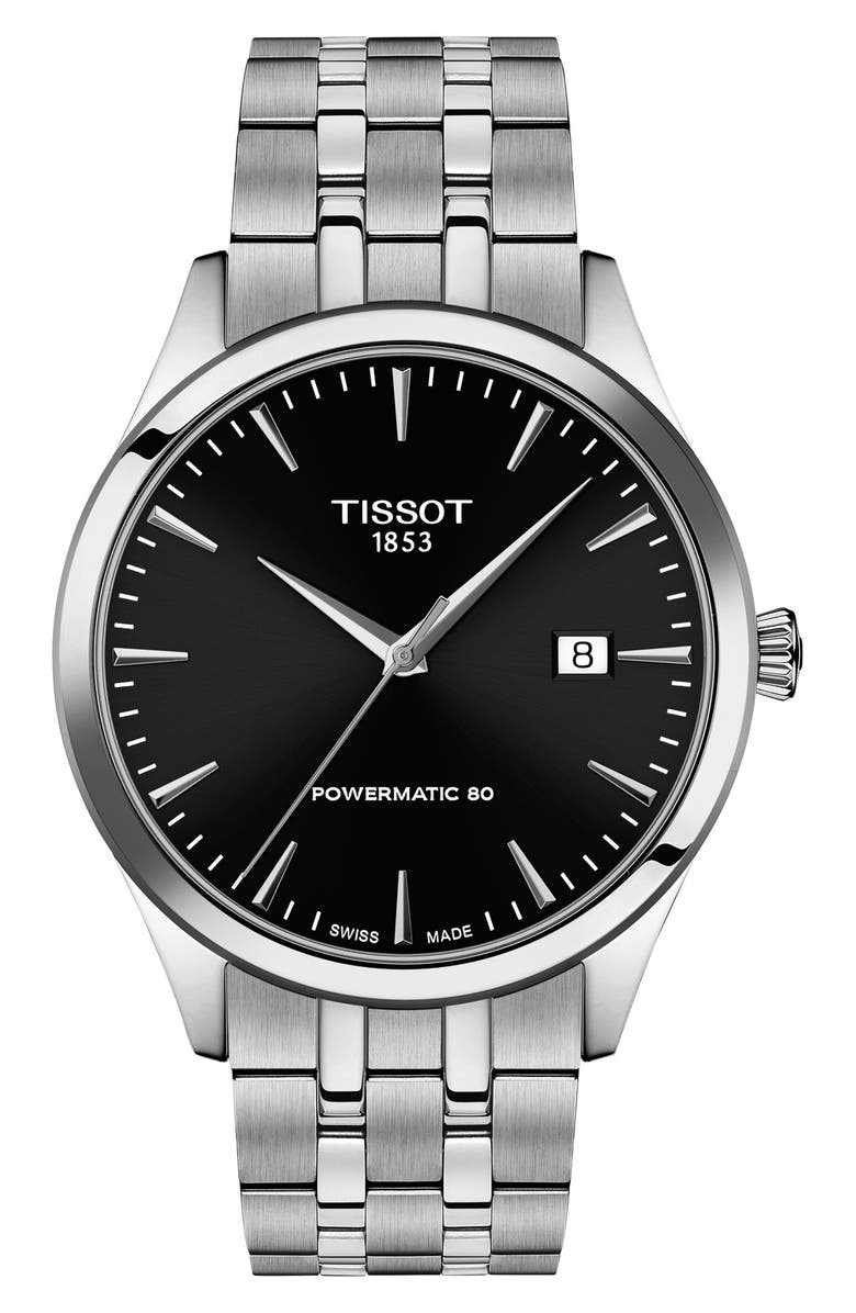 Tissot Classic Dream Automatic Bracelet Watch, 40mm, Main, color, Black