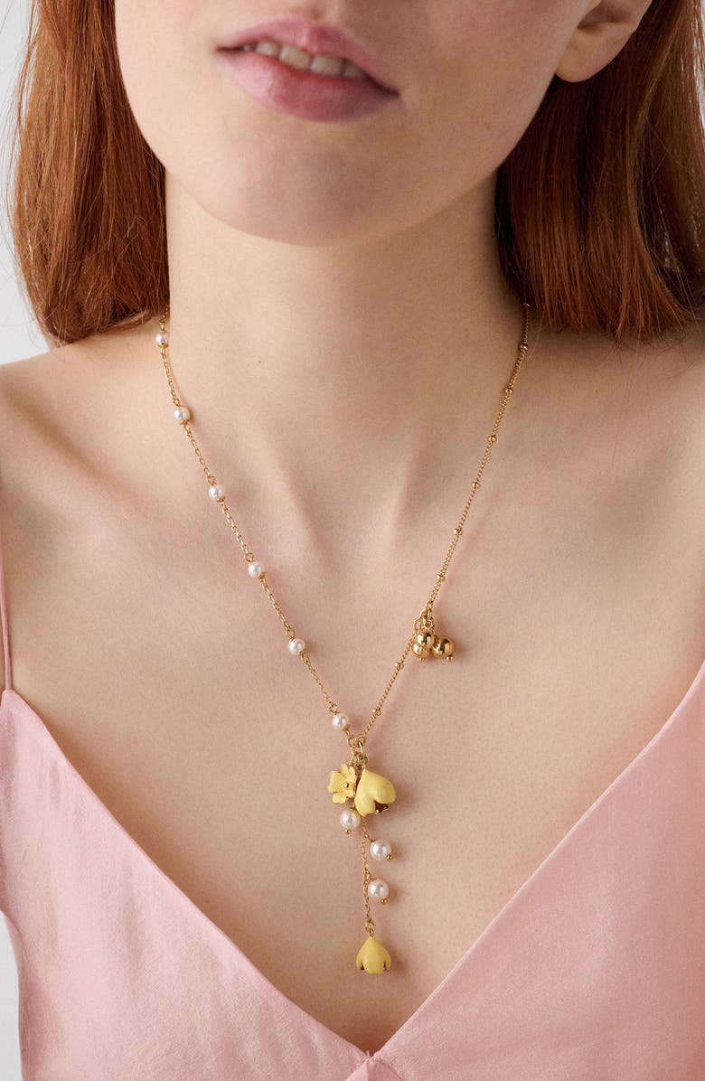 Kate Spade New York golden bloom y-necklace, Alternate, color, 
