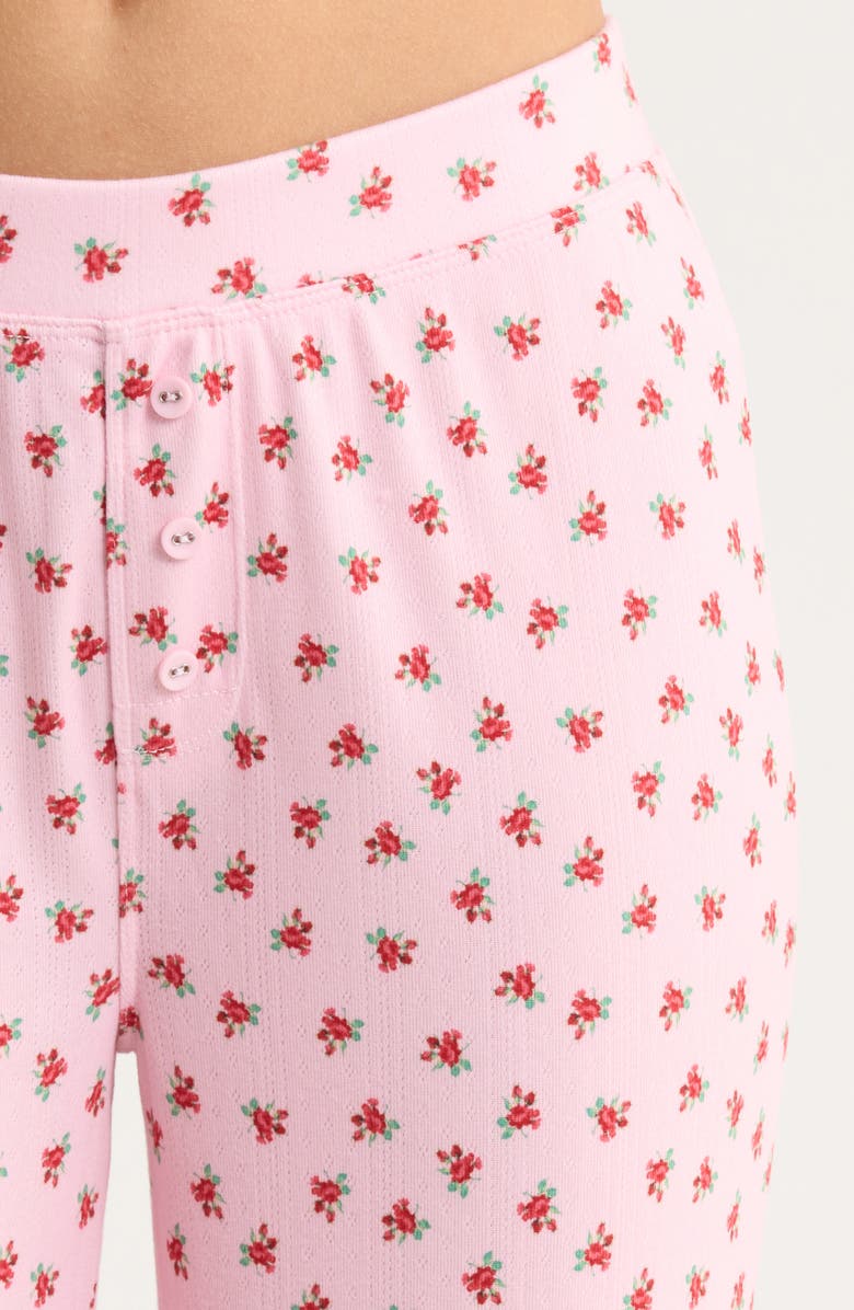 PJ Salvage Crazy for the Holidays Brushed Pointelle Pajama Pants, Alternate, color, Pink