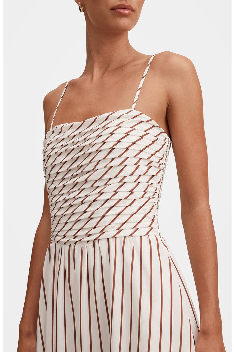 Tanya Stripe Maxi Sundress, Alternate, color, BROWN AND WHITE STRIPE