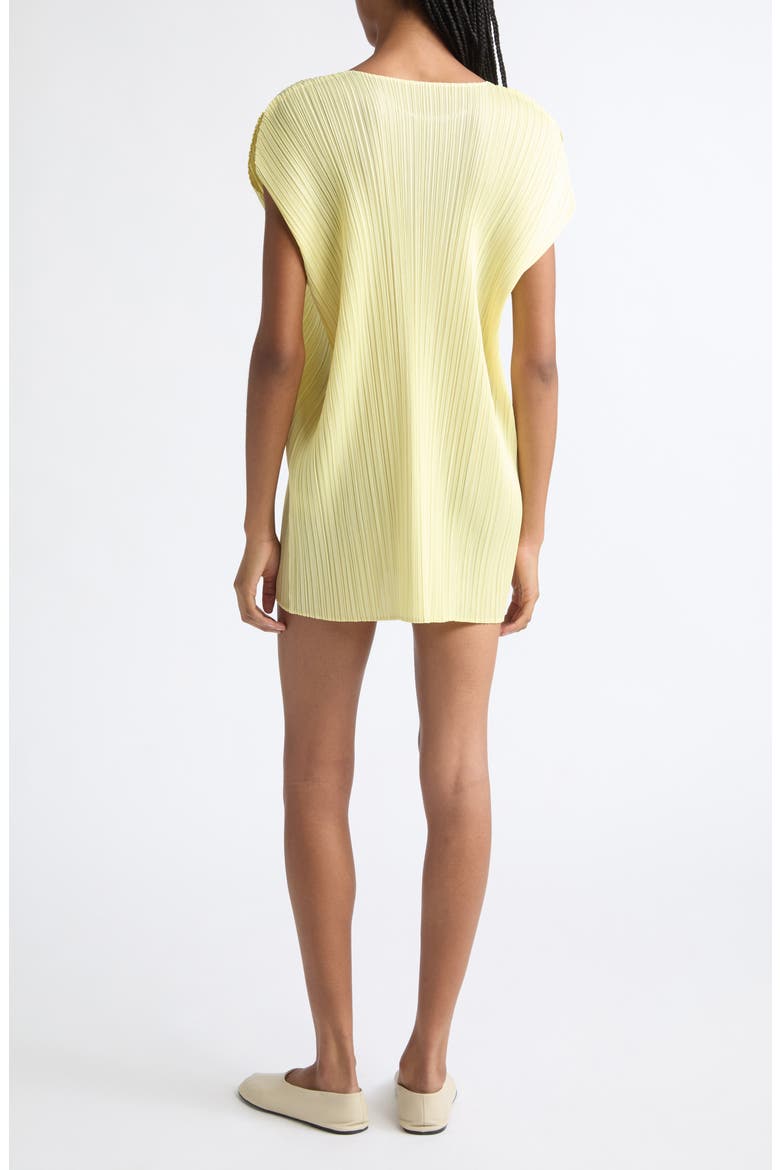 Monthly Colors July Pleated Dress, Alternate, color, PALE YELLOW