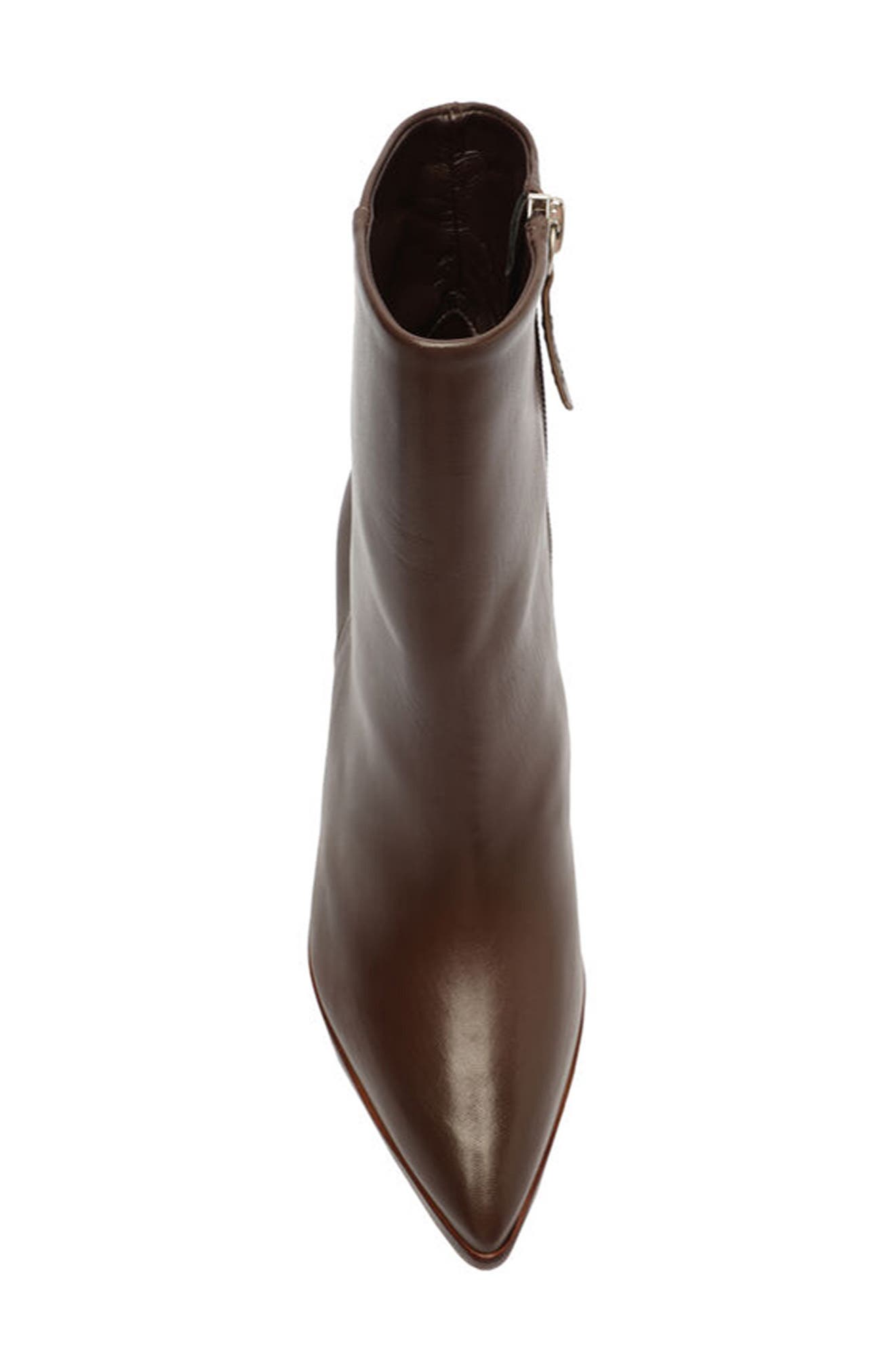 Maeve Pointed Toe Bootie, Alternate, color, DARK CHOCOLATE