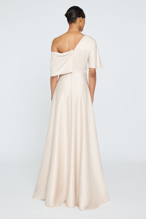 Theia Alessandra Asymmetrical Gown In Neutral