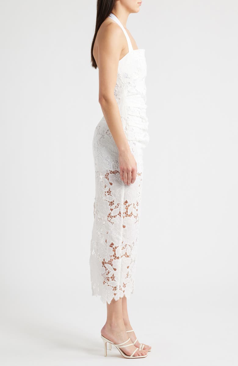 Delfi Collective Galina Eyelet Lace Halter Cocktail Dress, Alternate, color, White