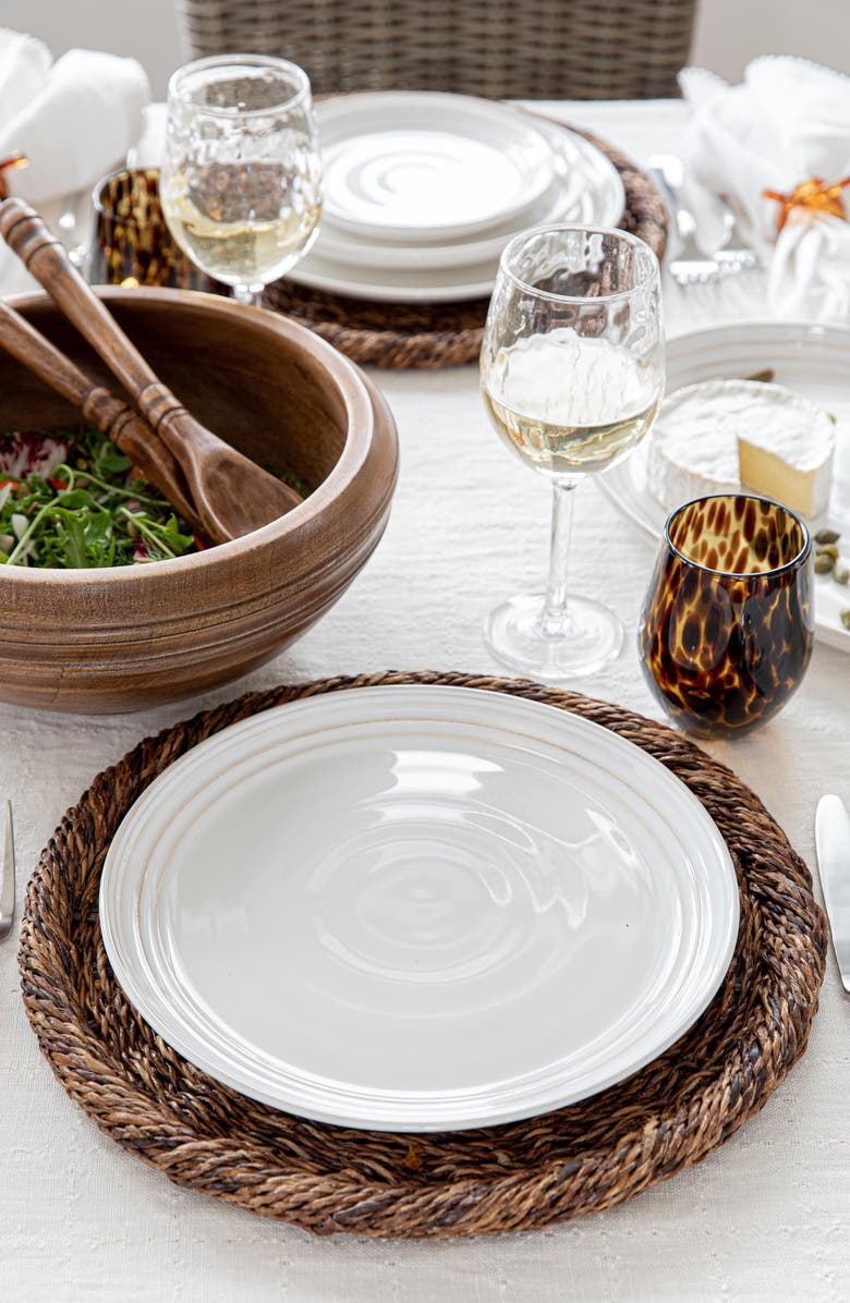 Juliska Bilbao Dinner Plate, Alternate, color, Whitewash